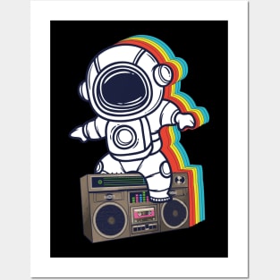 Rainbow Astronaut Boombox Posters and Art